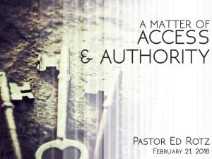 02-21-16 A Matter of Access And Authority - Ed Rotz